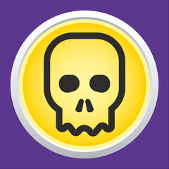 Skull vector icon. Style is flat rounded symbol, rounded angles.