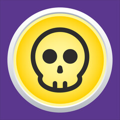 Skull vector icon. Style is flat rounded symbol, rounded angles.