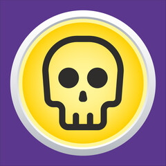 Skull vector icon. Style is flat rounded symbol, rounded angles.