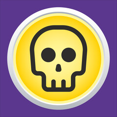 Skull vector icon. Style is flat rounded symbol, rounded angles.