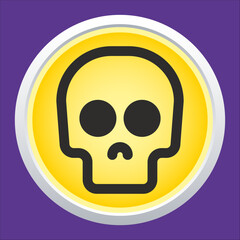 Skull vector icon. Style is flat rounded symbol, rounded angles.