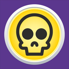 Skull vector icon. Style is flat rounded symbol, rounded angles.
