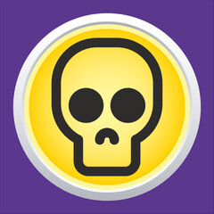 Skull vector icon. Style is flat rounded symbol, rounded angles.