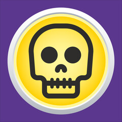 Skull vector icon. Style is flat rounded symbol, rounded angles.