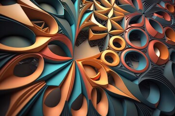 3D abstract pattern, Generative AI