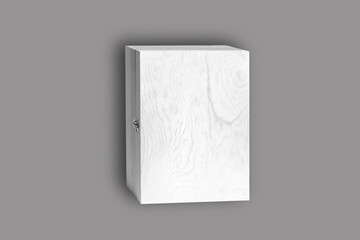 Blank white wooden box isolated on a dark background. 3d rendering.