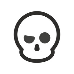 Skull vector icon. Style is flat rounded symbol, rounded angles, white background.