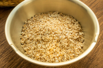 オートミール　健康食　Typical way to eat healthy food oatmeal