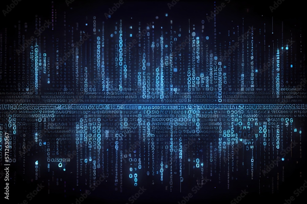 Poster binary code pattern. abstract blue background.futuristic particles for business,science and technolo