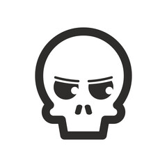 Skull vector icon. Style is flat rounded symbol, rounded angles, white background.