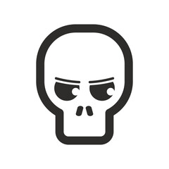 Skull vector icon. Style is flat rounded symbol, rounded angles, white background.