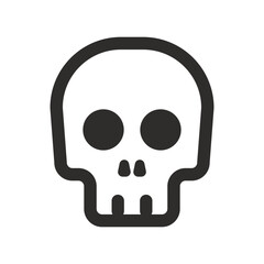 Skull vector icon. Style is flat rounded symbol, rounded angles, white background. Illustration Vector EPS