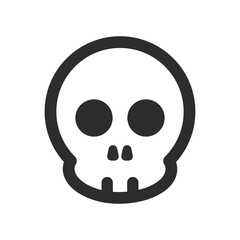Skull vector icon. Style is flat rounded symbol, rounded angles, white background. Illustration Vector EPS