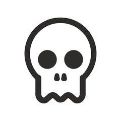 Skull vector icon. Style is flat rounded symbol, rounded angles, white background. Illustration Vector EPS