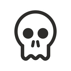Skull vector icon. Style is flat rounded symbol, rounded angles, white background. Illustration Vector EPS