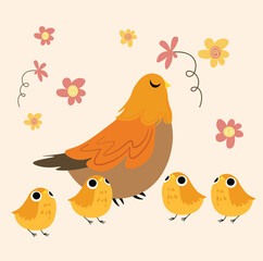 Chicken family vector