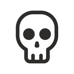 Skull vector icon. Style is flat rounded symbol, rounded angles, white background. Illustration Vector EPS