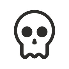 Skull vector icon. Style is flat rounded symbol, rounded angles, white background. Illustration Vector EPS
