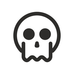 Skull vector icon. Style is flat rounded symbol, rounded angles, white background. Illustration Vector EPS