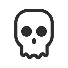 Skull vector icon. Style is flat rounded symbol, rounded angles, white background. Illustration Vector EPS