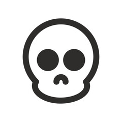 Skull vector icon. Style is flat rounded symbol, rounded angles, white background. Illustration Vector EPS