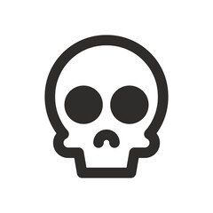 Skull vector icon. Style is flat rounded symbol, rounded angles, white background. Illustration Vector EPS