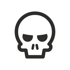 Skull vector icon. Style is flat rounded symbol, rounded angles, white background. Illustration Vector EPS