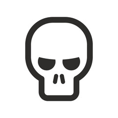 Skull vector icon. Style is flat rounded symbol, rounded angles, white background. Illustration Vector EPS