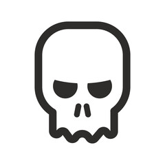Skull vector icon. Style is flat rounded symbol, rounded angles, white background. Illustration Vector EPS