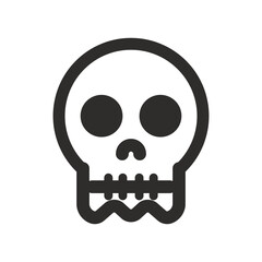 Skull vector icon. Style is flat rounded symbol, rounded angles, white background. Illustration Vector EPS