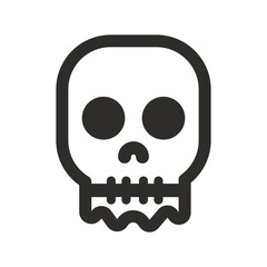 Skull vector icon. Style is flat rounded symbol, rounded angles, white background. Illustration Vector EPS