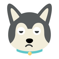 Vector flat dog emoji. Gray dog ​​vector.
