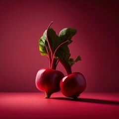 Red beets with red background simple banner image