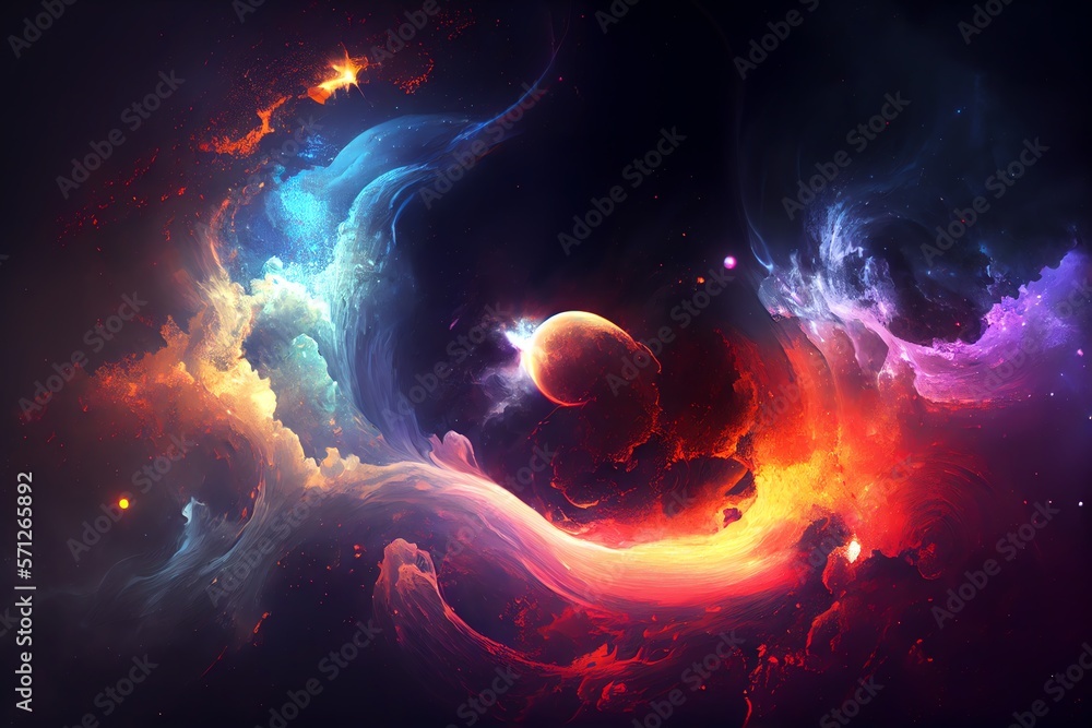 Wall mural space abstract background. generative ai