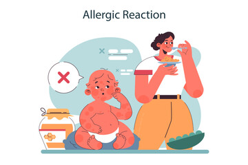 Allergic reaction on a breast milk. Nursing mother diet. Foods to avoid during