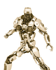 master robot is ready to smash all in white background