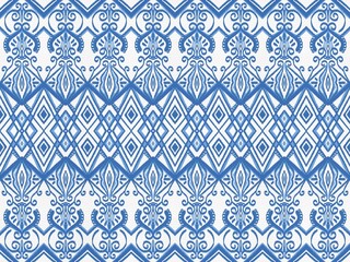 Bohemian ikat seamless pattern textile used for background fabric wrapping paper, textile greeting card template or wallpaper design