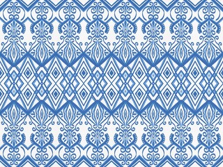 Bohemian ikat seamless pattern textile used for background fabric wrapping paper, textile greeting card template or wallpaper design