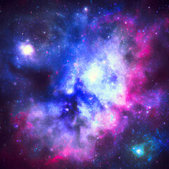 Fototapeta na wymiar Abstract astral cosmic, nebula galaxy background – Generative AI Illustration