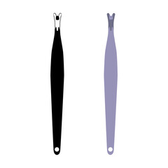 Manicure and pedicure cuticle trimmer, nail care tool, vector illustration.