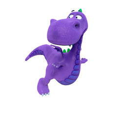 dinosaur cartoon is flying