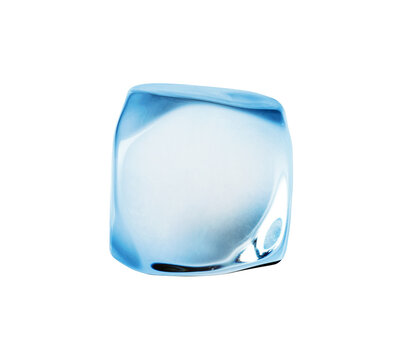 Image of blue ice cube of water 3d rendering