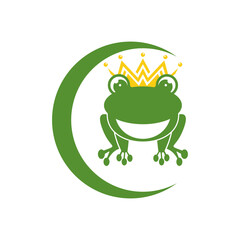 King frog logo icon template design