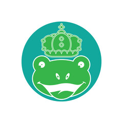 King frog logo icon template design