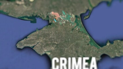 Crimea of Ukraine On Physical World Map