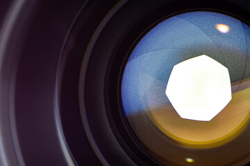 close up of a photo camera lens