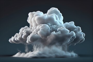 Steam condensation cumulus cloudy special effect 3d rendering png file. Generative AI