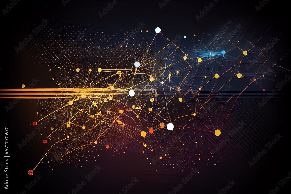 Poster technology or tech data, network internet connect concept abstract background. generative ai