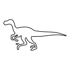 velociraptor icon isolated on white background, vector illustration.