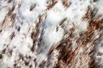 Glacier wall with ice patterns. Beauty of nature